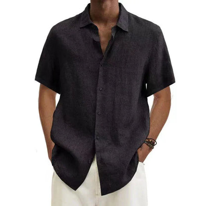 Chemise en lin décontractée homme | Manches courtes