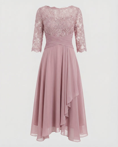 Robe de soirée midi pour femmes | Manches 3/4