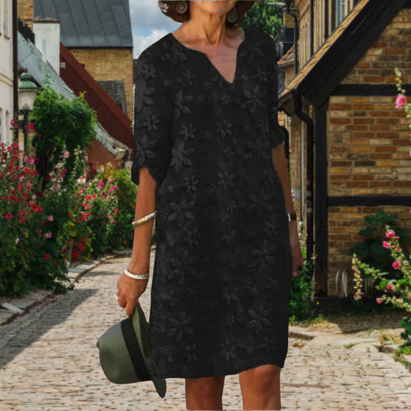 Robe d'été à fleurs pour femmes | Col en V