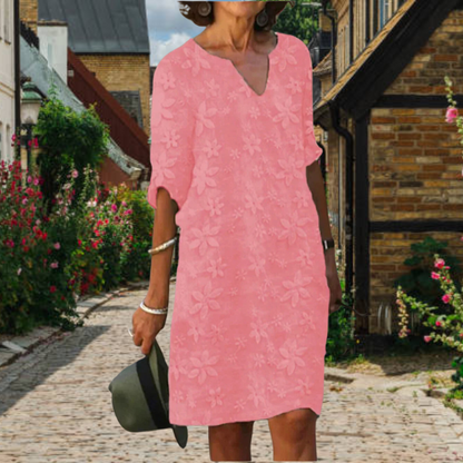 Robe d'été à fleurs pour femmes | Col en V