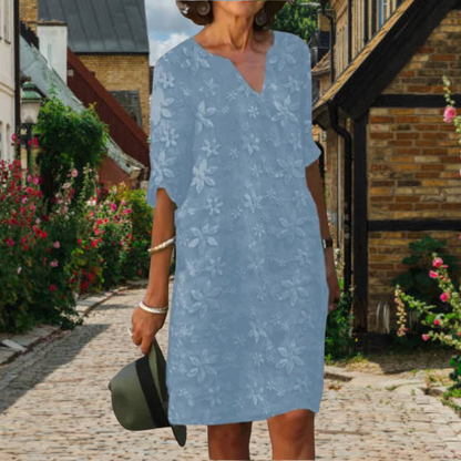 Robe d'été à fleurs pour femmes | Col en V
