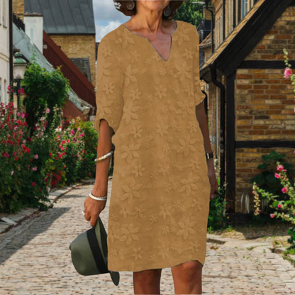 Robe d'été à fleurs pour femmes | Col en V
