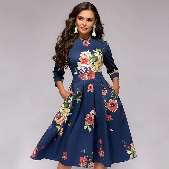 Robe invitée mariage femme imprimé floral | midi