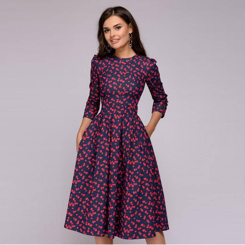 Robe invitée mariage femme imprimé floral | midi