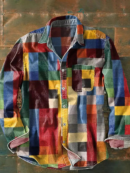 Chemise homme vintage à carreaux | manches longues