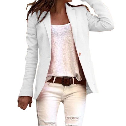 Damen Lässig Schmale Passform Blazer Jacke | Langärmlig