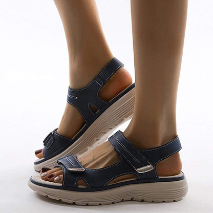 Damen Lässig Plateau Sandalen | mit Klettverschluss