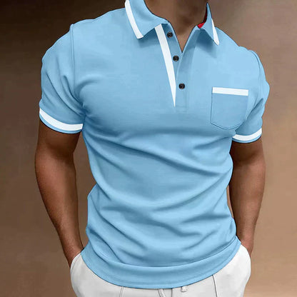 Polo golf manches courtes homme | Avec poche poitrine