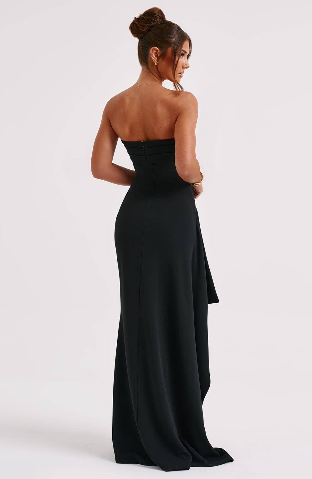 Robe de soirée bustier à fente haute pour femme | Maxi