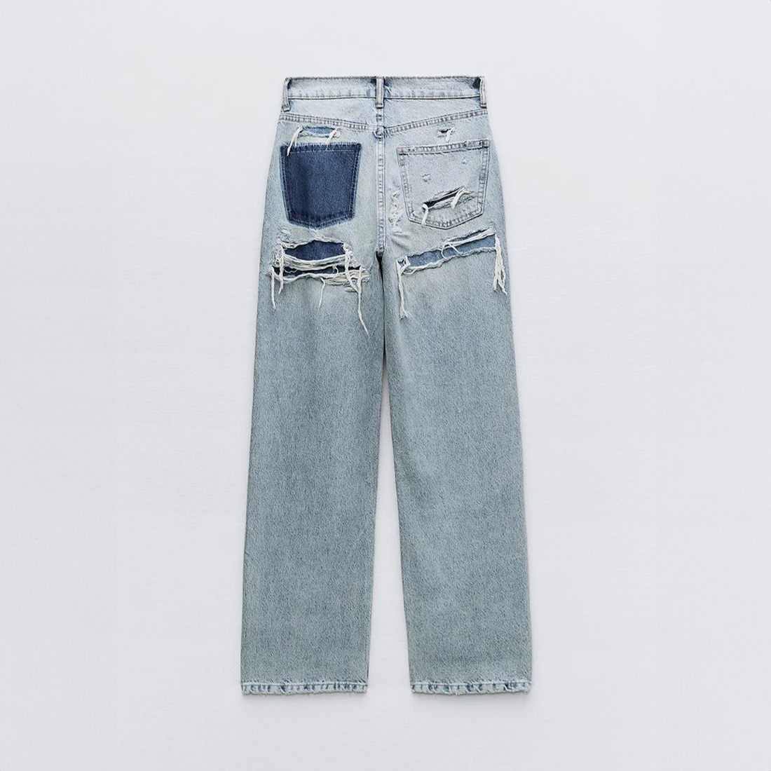 Jean baggy taille haute à jambes larges pour femmes | Décontracté