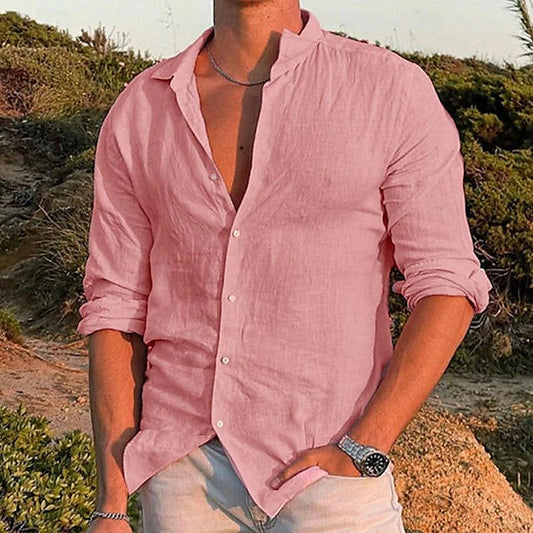 Chemise d'été décontractée à manches longues pour hommes